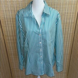 Foxcroft wrinkle free long sleeve striped button down shirt